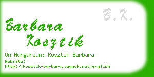 barbara kosztik business card